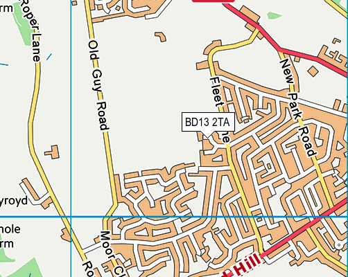 BD13 2TA map - OS VectorMap District (Ordnance Survey)