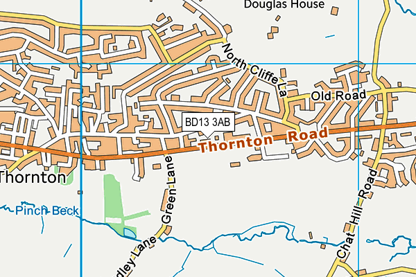 St James Church Hall (Thornton) map (BD13 3AB) - OS VectorMap District (Ordnance Survey)