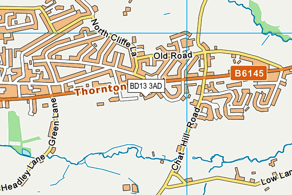 BD13 3AD map - OS VectorMap District (Ordnance Survey)