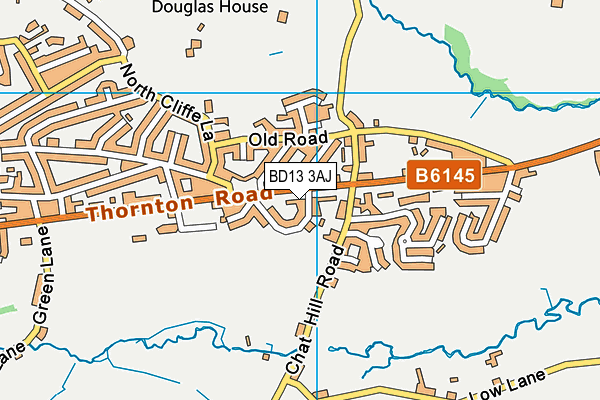 BD13 3AJ map - OS VectorMap District (Ordnance Survey)