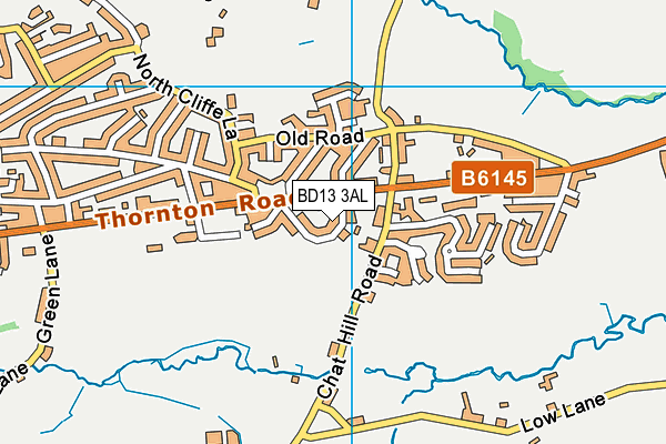 BD13 3AL map - OS VectorMap District (Ordnance Survey)