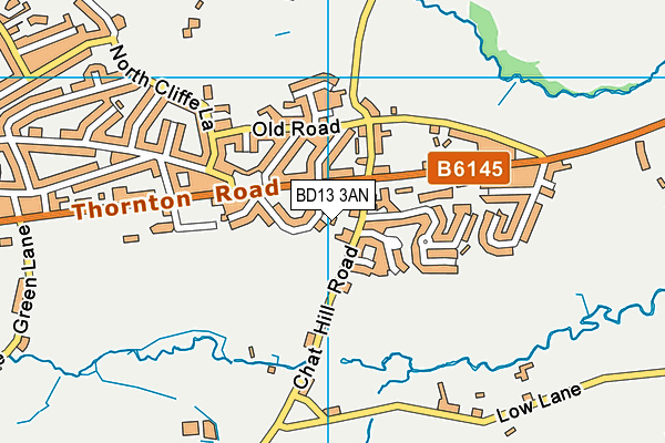 BD13 3AN map - OS VectorMap District (Ordnance Survey)