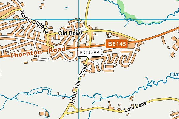 BD13 3AP map - OS VectorMap District (Ordnance Survey)