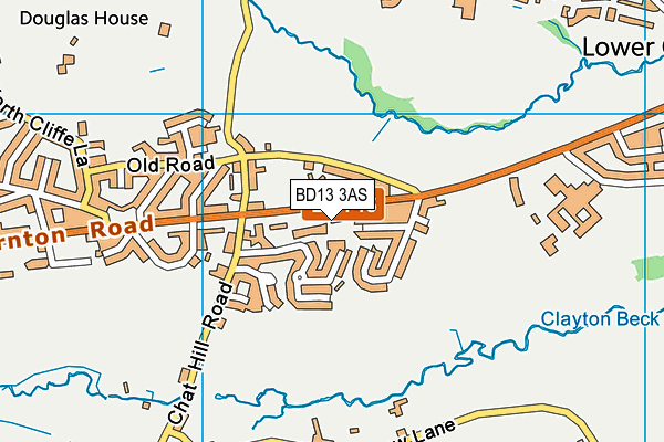 BD13 3AS map - OS VectorMap District (Ordnance Survey)