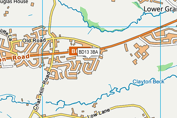 BD13 3BA map - OS VectorMap District (Ordnance Survey)