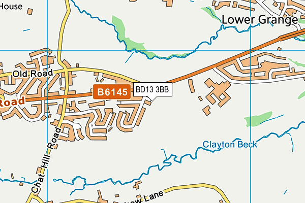 BD13 3BB map - OS VectorMap District (Ordnance Survey)