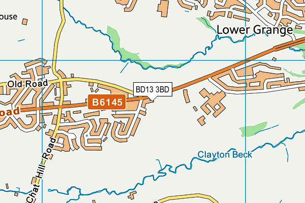 BD13 3BD map - OS VectorMap District (Ordnance Survey)