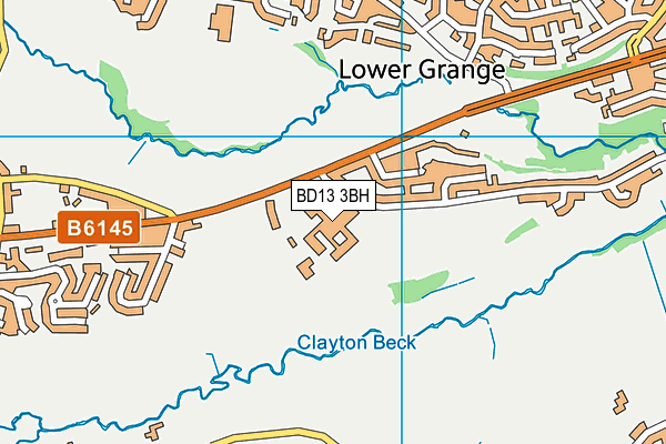 BD13 3BH map - OS VectorMap District (Ordnance Survey)