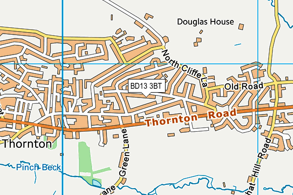 BD13 3BT map - OS VectorMap District (Ordnance Survey)