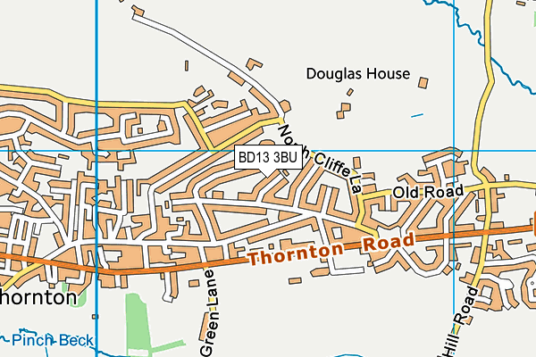 BD13 3BU map - OS VectorMap District (Ordnance Survey)