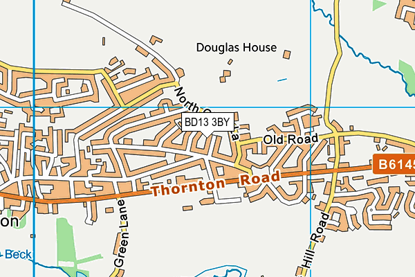 BD13 3BY map - OS VectorMap District (Ordnance Survey)