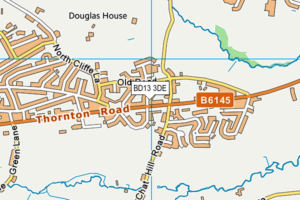 BD13 3DE map - OS VectorMap District (Ordnance Survey)