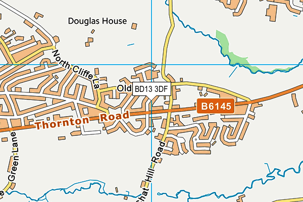 BD13 3DF map - OS VectorMap District (Ordnance Survey)