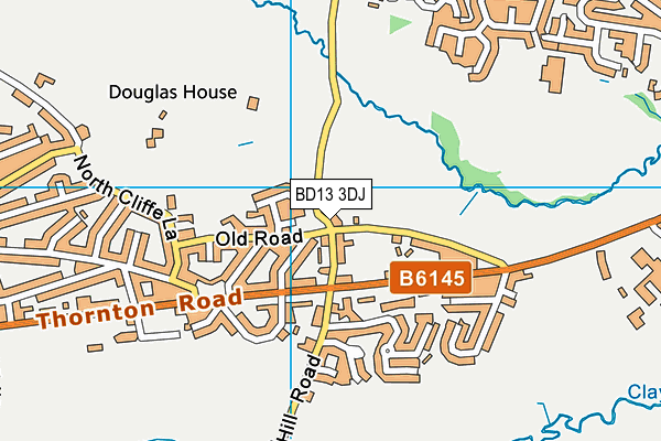 BD13 3DJ map - OS VectorMap District (Ordnance Survey)