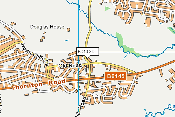 BD13 3DL map - OS VectorMap District (Ordnance Survey)