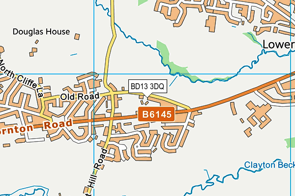 BD13 3DQ map - OS VectorMap District (Ordnance Survey)