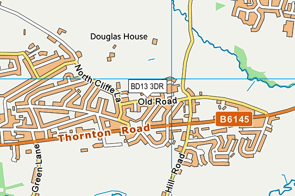 BD13 3DR map - OS VectorMap District (Ordnance Survey)