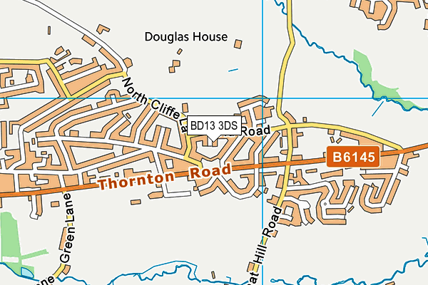 BD13 3DS map - OS VectorMap District (Ordnance Survey)