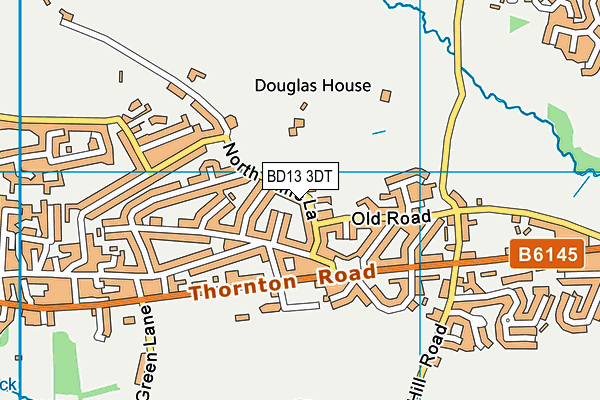 BD13 3DT map - OS VectorMap District (Ordnance Survey)