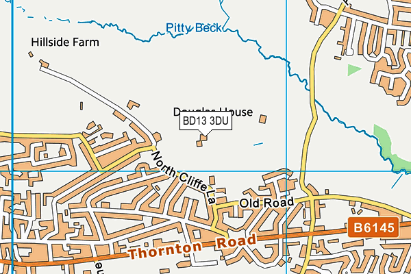 BD13 3DU map - OS VectorMap District (Ordnance Survey)