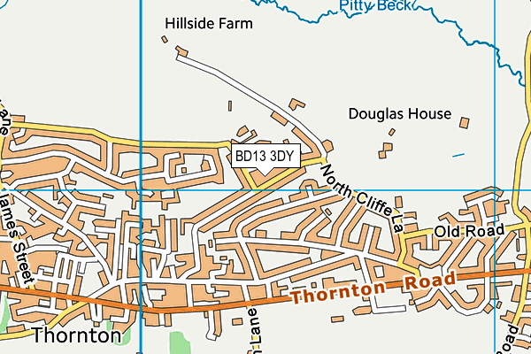 BD13 3DY map - OS VectorMap District (Ordnance Survey)