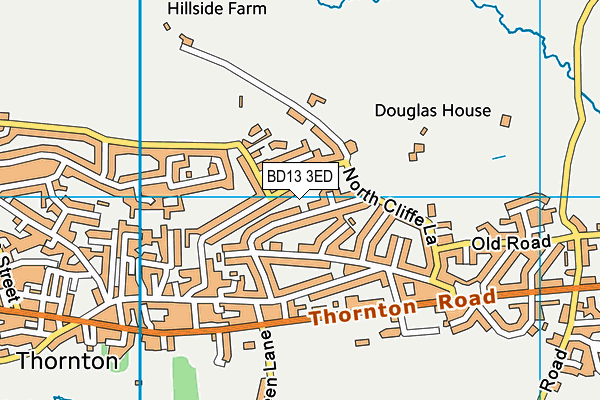 BD13 3ED map - OS VectorMap District (Ordnance Survey)