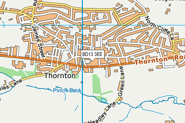 BD13 3EE map - OS VectorMap District (Ordnance Survey)