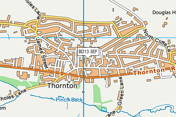 BD13 3EF map - OS VectorMap District (Ordnance Survey)