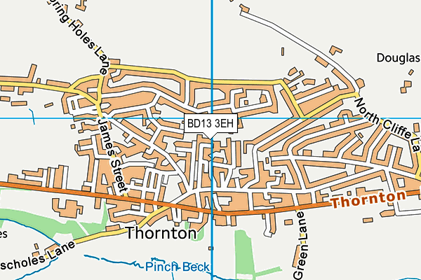 BD13 3EH map - OS VectorMap District (Ordnance Survey)