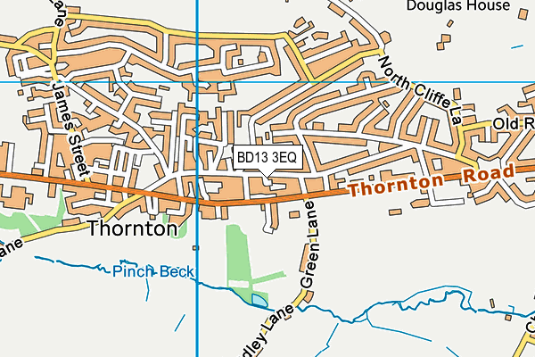 BD13 3EQ map - OS VectorMap District (Ordnance Survey)