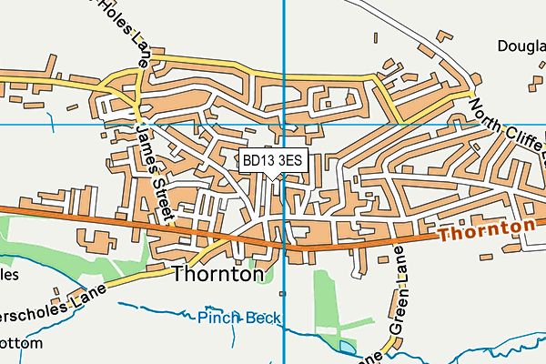 BD13 3ES map - OS VectorMap District (Ordnance Survey)