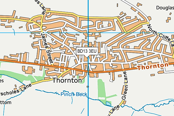 BD13 3EU map - OS VectorMap District (Ordnance Survey)