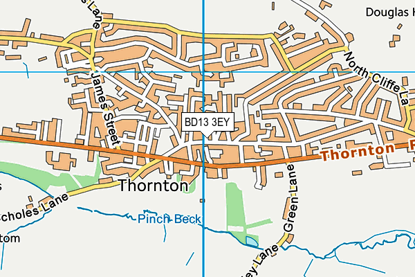 BD13 3EY map - OS VectorMap District (Ordnance Survey)