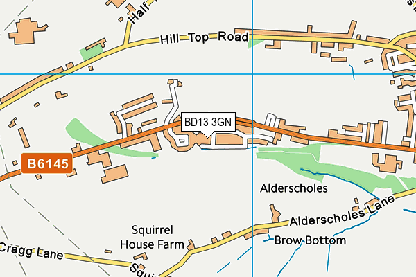 BD13 3GN map - OS VectorMap District (Ordnance Survey)