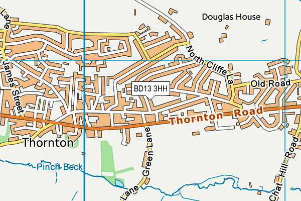 BD13 3HH map - OS VectorMap District (Ordnance Survey)