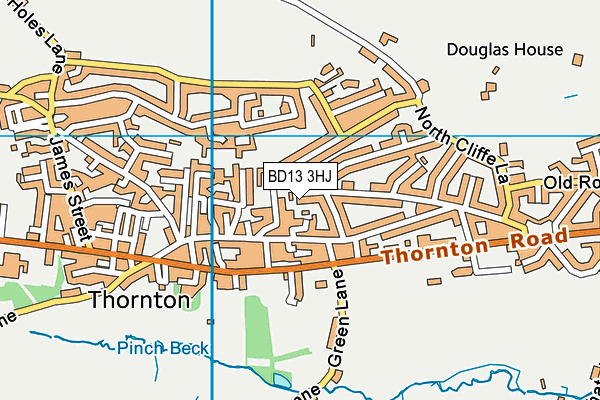 BD13 3HJ map - OS VectorMap District (Ordnance Survey)