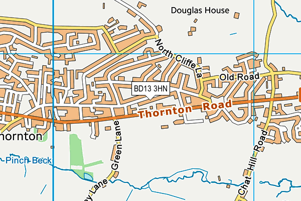 BD13 3HN map - OS VectorMap District (Ordnance Survey)