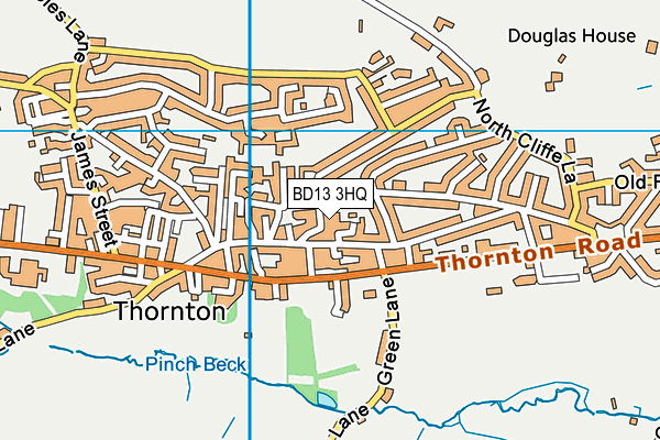 BD13 3HQ map - OS VectorMap District (Ordnance Survey)