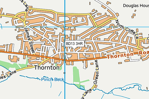 BD13 3HR map - OS VectorMap District (Ordnance Survey)