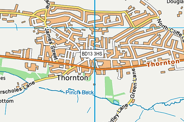 BD13 3HS map - OS VectorMap District (Ordnance Survey)