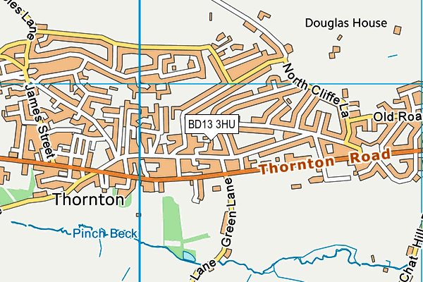 BD13 3HU map - OS VectorMap District (Ordnance Survey)