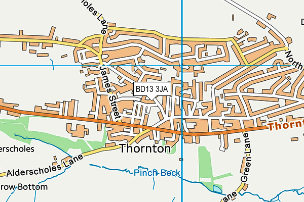 BD13 3JA map - OS VectorMap District (Ordnance Survey)
