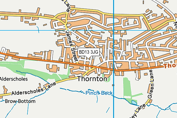 BD13 3JG map - OS VectorMap District (Ordnance Survey)