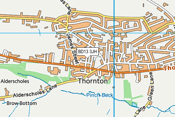 BD13 3JH map - OS VectorMap District (Ordnance Survey)