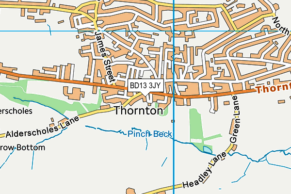 BD13 3JY map - OS VectorMap District (Ordnance Survey)