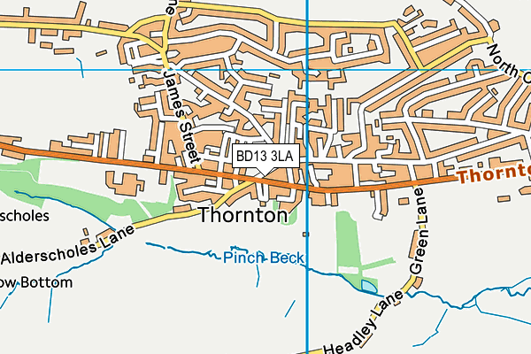 BD13 3LA map - OS VectorMap District (Ordnance Survey)