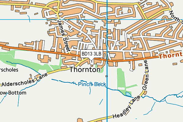 BD13 3LB map - OS VectorMap District (Ordnance Survey)