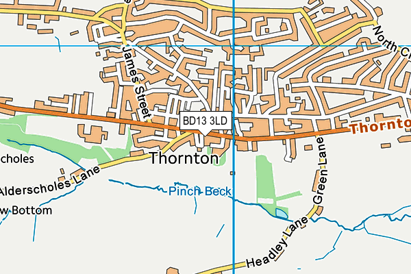 BD13 3LD map - OS VectorMap District (Ordnance Survey)