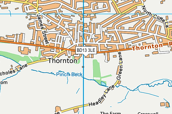 BD13 3LE map - OS VectorMap District (Ordnance Survey)