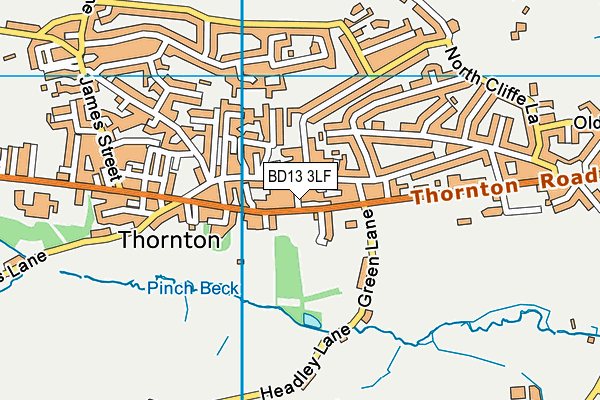 BD13 3LF map - OS VectorMap District (Ordnance Survey)